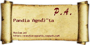Pandia Agnéta névjegykártya